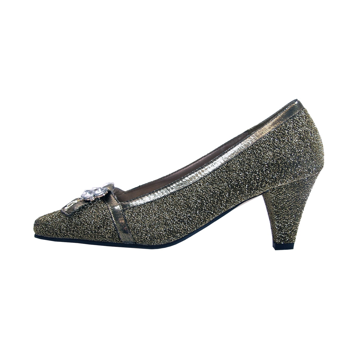 FLORAL Nyla Women's Wide Width Rhinestone Dress Pumps GOLD 7.5