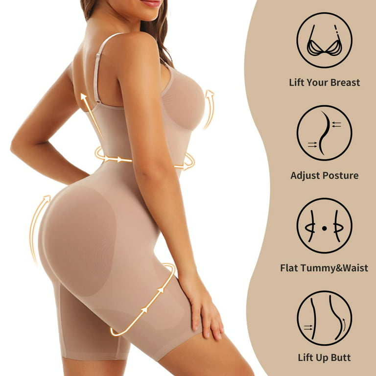 Lilvigor Shapewear Bodysuit for Women Tummy Control - Thigh Slimmer  Seamless Butt Lifting Full Body Shaper Plus Size 