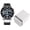 Black Watch with Box, variant on Men's 3ATM Waterproof Chronograph Quartz Watch with Gift Box, Black Band and Silver Case