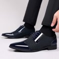 thumbnail image 5 of Tawop Dress Shoes for Men Faux Leather Casual Comfy Fashion Pointy Toe Blue Size:6.5, 5 of 9