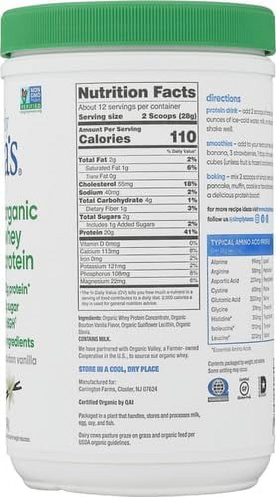 simply tera's Organic whey Protein Powder, Bourbon Vanilla Flavor