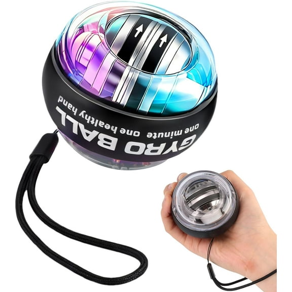 Wrist Ball Exerciser 2026, Auto-Start Gyroscopic Hand Grip Strengthener with Adjustable Resistance & LED Lights, Forearm Trainer for Grip Strength, Rehabilitation, and Home Workouts(1pcs)