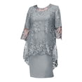 thumbnail image 4 of renvena Women Mother of The Bride Dresses Plus Size Elegant Evening Formal Dress with Lace Cover up Set Size S-8XL Grey 6XL, 4 of 7