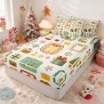 thumbnail image 3 of Manfei Ornament Zipper Twin Comforter Sets with Fitted Sheet and 2 Pillowcases Christmas Zipper Bedding Set, Rust Cream, Xmas Reversible, 3 of 7