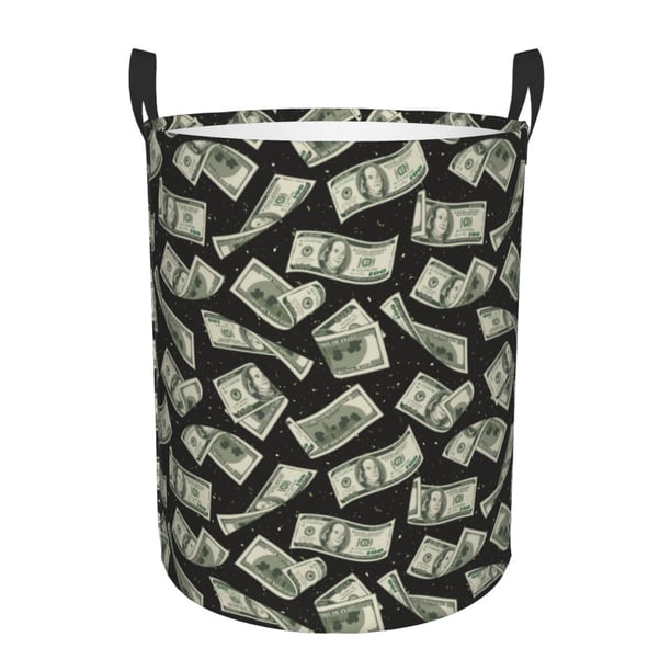 Fotbe Dollar Cesto de Ropa con Asas, Cesto Impermeable de Gran Capacidad, Bolsa de Lavado para Dormitorio, Cesto de Ropa con Ruedas y Asas-Medium