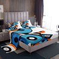 thumbnail image 1 of Vinyl Records Kids Sheet Set Blue Music Radio Vintage Sheets,Mucical Disc Pattern Bed Sheets Set King Music Instrument Decorations Bed Set for Boys Girls Home, 1 of 7