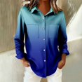 thumbnail image 4 of Endives Womens Shirts Gradient Color Casual Long Sleeve Button Down Blouse Shirt Womens Tops Spring Outfit, 4 of 6