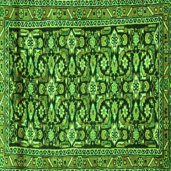 Ahgly Company Indoor Square Persian Green Traditional Area Rugs, 3' Square
