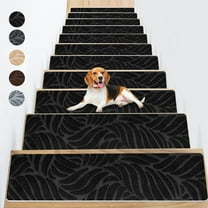 Kaskawise 8" X 30" (15 Pack) Non Slip Stair Carpet Treads for Wood Steps, Indoor Stair Mats Covers with Adhesive, Anti-Slip Stair Runner Rug for Kids Elders and Dogs
