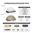 thumbnail image 2 of Tienda de campaña para mochileros Naturehike Mongar UL para 1-2 personas, impermeable, 2 of 9