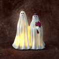 thumbnail image 4 of Halloween Decoración Adornos fantasma para novia y novio, decoración creativa de luz nocturna para pareja, artesanías de resina para jardín y patio(Buy 2 save 10%), 4 of 6