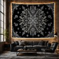 thumbnail image 6 of Large Snowflake Mandala on Black Background, Mystical Illustration for Winter Decor Enthusiasts, Intricate Wall Art, Festive Holiday Gift Tapestry Wall Hanging for Bedroom and Living Room, 6 of 7
