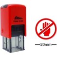 thumbnail image 2 of No Smoking Or Not Allowed Sign Icon Round Rubber Stamp Self Inking SHINY Mini Stamper 20 mm- Red Ink, 2 of 3