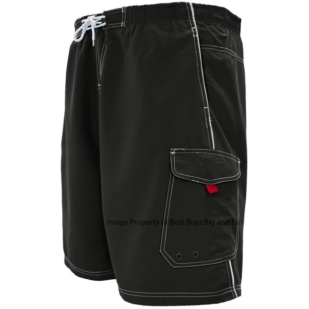 H2O Sport Tech Big & Tall Men’s Cargo Swim Trunks with Side Piping 2XL