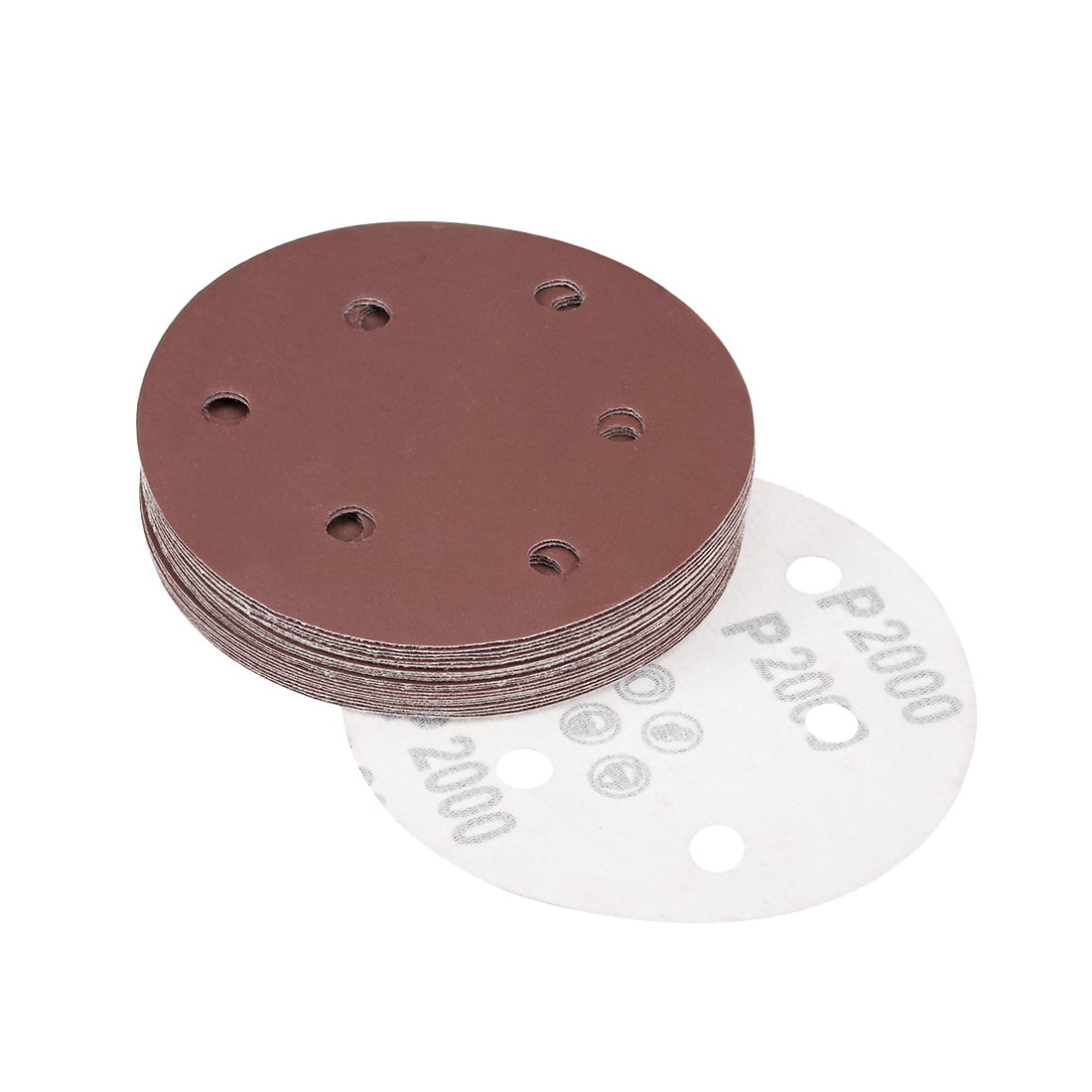 5Inch Sanding Disc 6 Holes 2000 Grits Flocking Back Sandpaper for