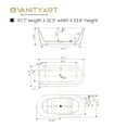 thumbnail image 2 of Vanity Art 68" x 32" Acrylic Freestanding Bathtub Contemporary Soaking Tub with Overflow and Pop-Up Drain, VA6812-BL, 2 of 5