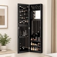 thumbnail image 2 of LIVIZA Full-Length Mirror Jewelry Cabinet with Hooks & Storage Shelves, Wall Door Mounted Jewelry Armoire Organizer,Black, 2 of 8