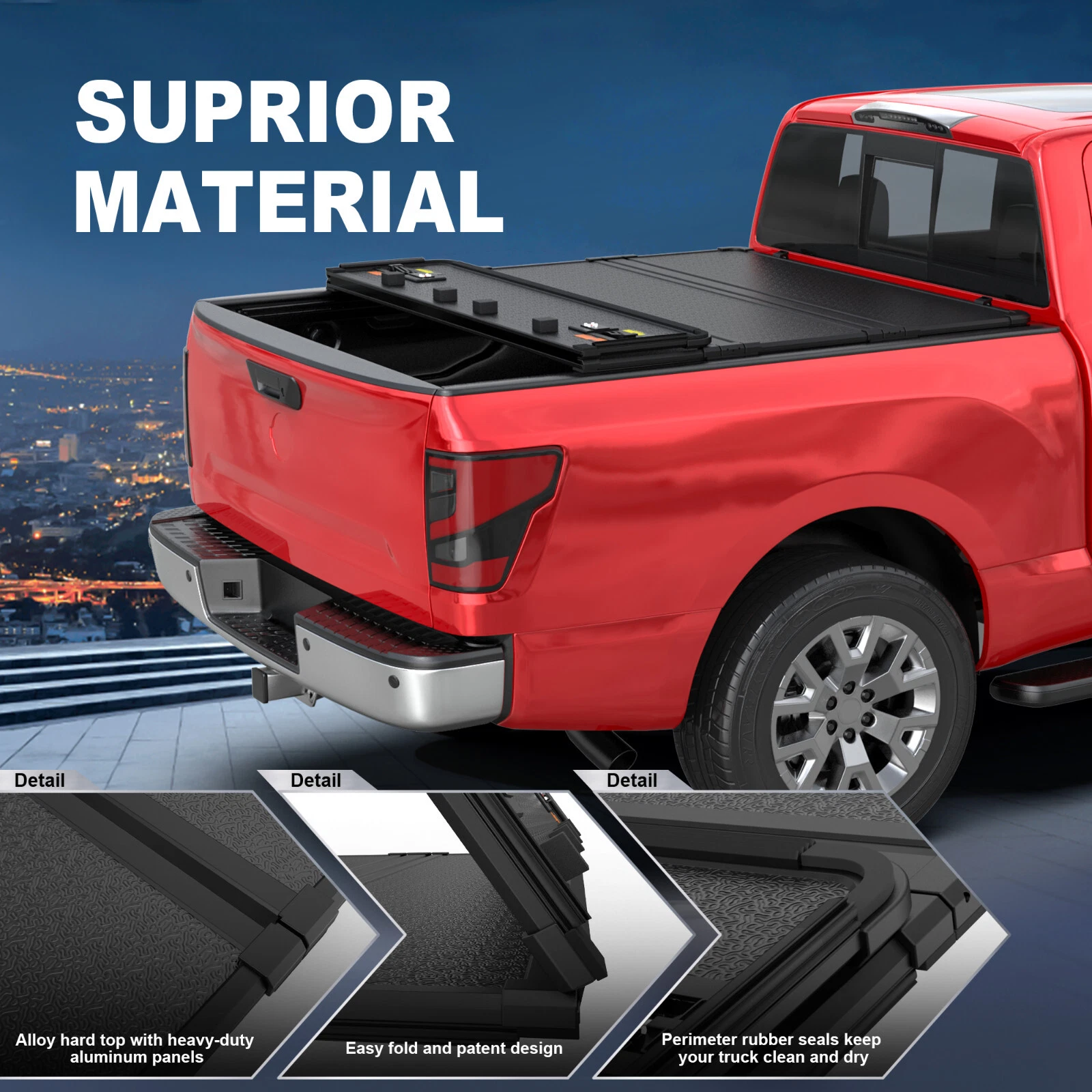 MOSTPLUS 5.7/5.8FT 4-Fold Hard Truck Bed Tonneau Cover for 2017-2026 Nissan Titan (NON-XD)