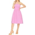 thumbnail image 2 of HAPPY BAY Women's Beach Summer Casual Backless Smocked Mini Flowy Dress Tube Top Strapless Dresses for Women One Size Pink,Solid, 2 of 4