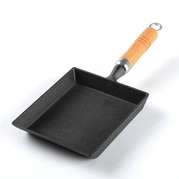 Japanese Omelette Pan, Omelette Pan Mini Iron Tamagoyaki Omelette Pot with Wooden Handle
