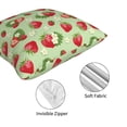 thumbnail image 4 of Throw Pillow Covers, Cute Strawberry Flowers Soft Square Pillow Cases with Invisible Zipper for Couch Bed Sofa, Farmhouse Fall Home Decor 18"x18", 4 of 7
