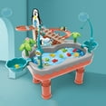 thumbnail image 2 of Orange Kids Magnetic Fishing Toy Pool Set Penguin Slide Game Orange Design With Interactive Music Educational For Hand Eye Coordination Skill Development, 2 of 5