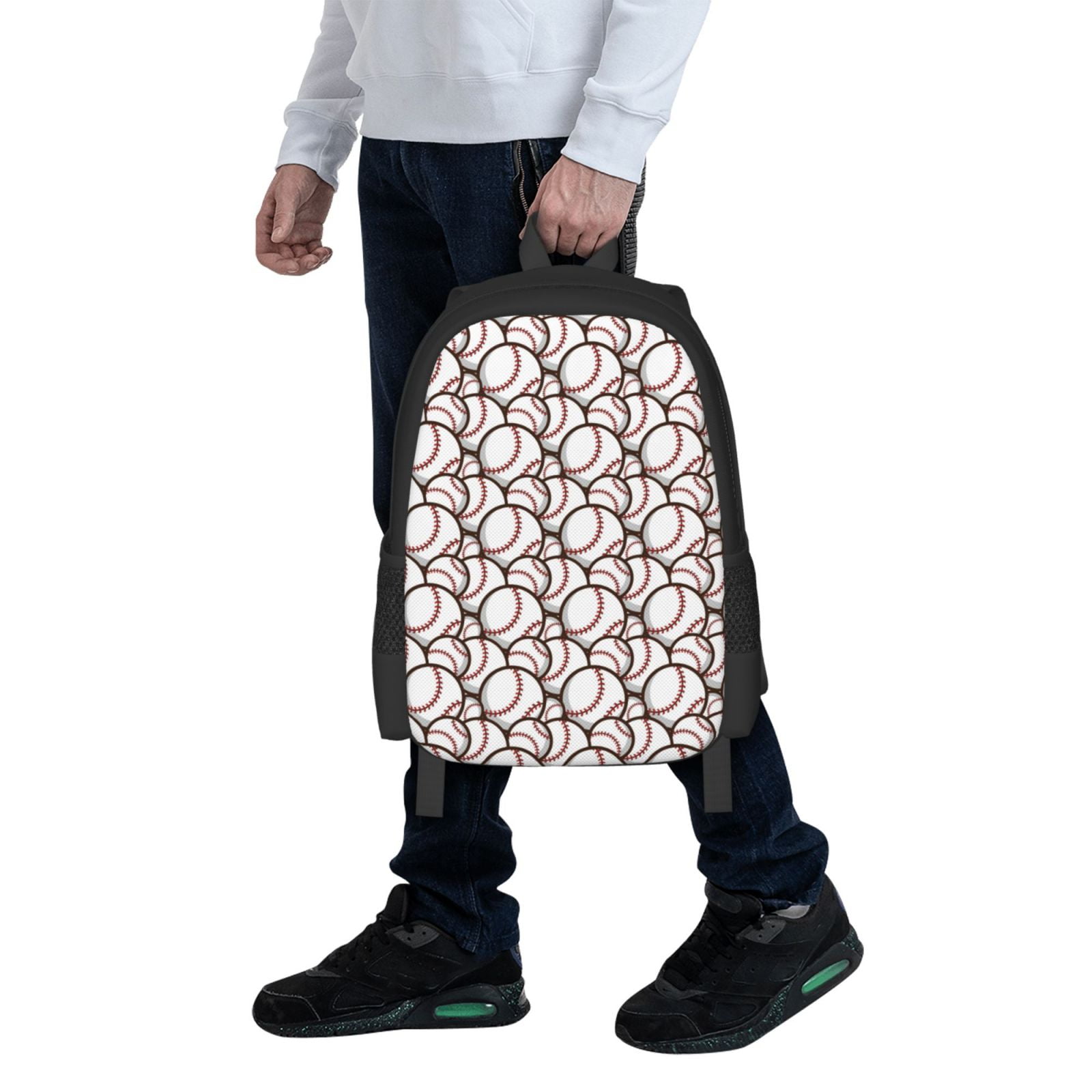 Ratiio Cute Baseball Backpack for Men and Women - Durable 600D Oxford Cloth -Large Capacity, Water-Resistant School, Travel, and Hiking Bag