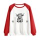 thumbnail image 4 of Gibobby Divertidas Sudaderas Top con capucha y cuello redondo con mangas raglán y estampado divertido de para mujer sin sombrero para uso informal (Rojo, M), 4 of 5