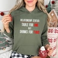 thumbnail image 3 of Vinyta Table for One T-Shirt, Drinks for Two Sweatshirt, Singles Awareness Hoodie for Humor Fans, 3 of 5