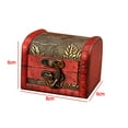 thumbnail image 3 of linyes Wooden Treasure Chest Jewelry Box Vintage storage wooden box Trinket gift box, 3 of 10