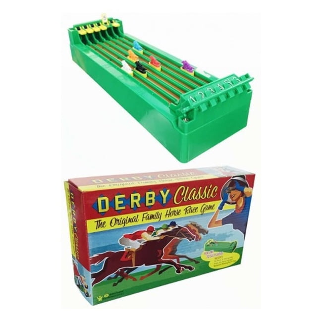 Wooden Horse Race Game with Dice, Cards and Chips by Hey! Play 