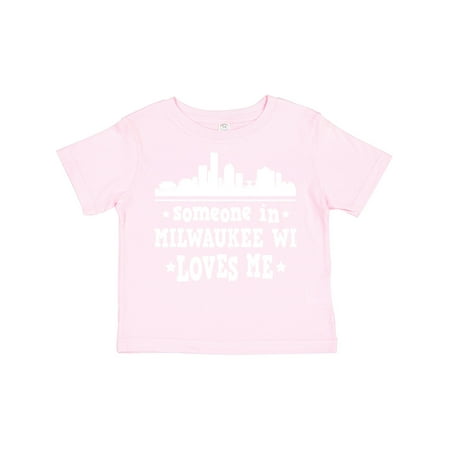 

Inktastic Milwaukee Wisconsin Someone Loves Me Gift Toddler Boy or Toddler Girl T-Shirt