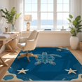 thumbnail image 3 of Design&I 4'x6' Ultra Soft Area Rug, Lobster Nautical Minimalist Seashell Themed Round Ocean Turtle Refined None Fluffy Washable Non Shedding for Bedroom Living Room Home Office, 3 of 7