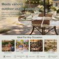 thumbnail image 6 of Round Outdoor Tablecloth with Umbrella Hole and Zipper, Patchwork Texture Tablecloth with Elastic Waterproof, Retro Rustic Blocks Abstract Linen Brown Patio Table Covers for 55" - 60" Pool Tables, 6 of 9