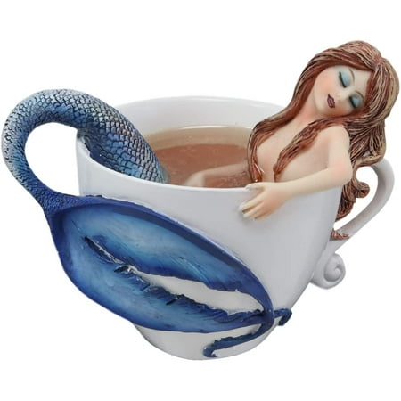 Ebros Amy Brown Relax Time Mermaid in Tea Cup Statue Nautical Fantasy Mermaids Sirens of The Seas Collector Figurine Birthday Housewarming Ideas Home Shelf Desktop.., By Visit the Ebros Gift Store