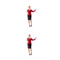 thumbnail image 2 of Ruiboury Miniature Hand-Painted Model People Figure Diorama Scenery Lifelike and Charming Hostess Red height 2.8-3cm 2Set, 2 of 6