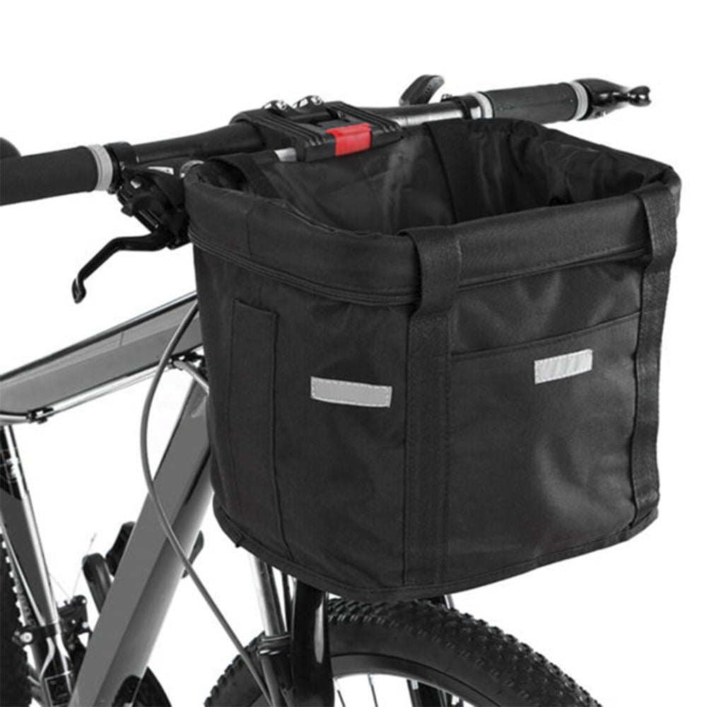 Folding Bicycle Basket Detachable Cycling Bike Front Pannier Bag Pet Carrier