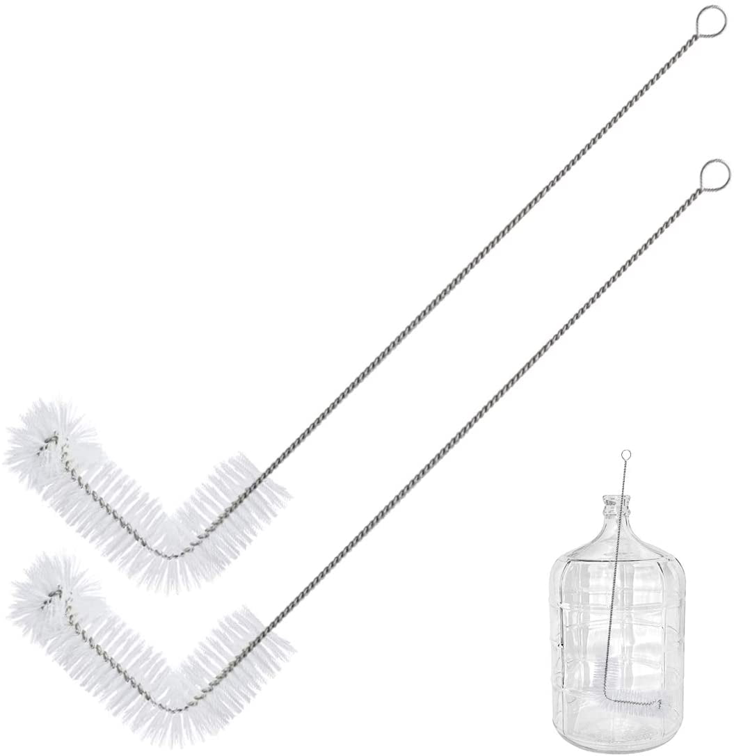 A carboy brush 25" long for cleaning fermentation vessels. 