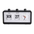 thumbnail image 1 of KAKOWELY Black Manual Control Time Clock with Date and Week Display for Accurate Timekeeping on Bedroom Desk or Office Table 6.5 Inches,7.87"X3.74"X1.77", 1 of 5