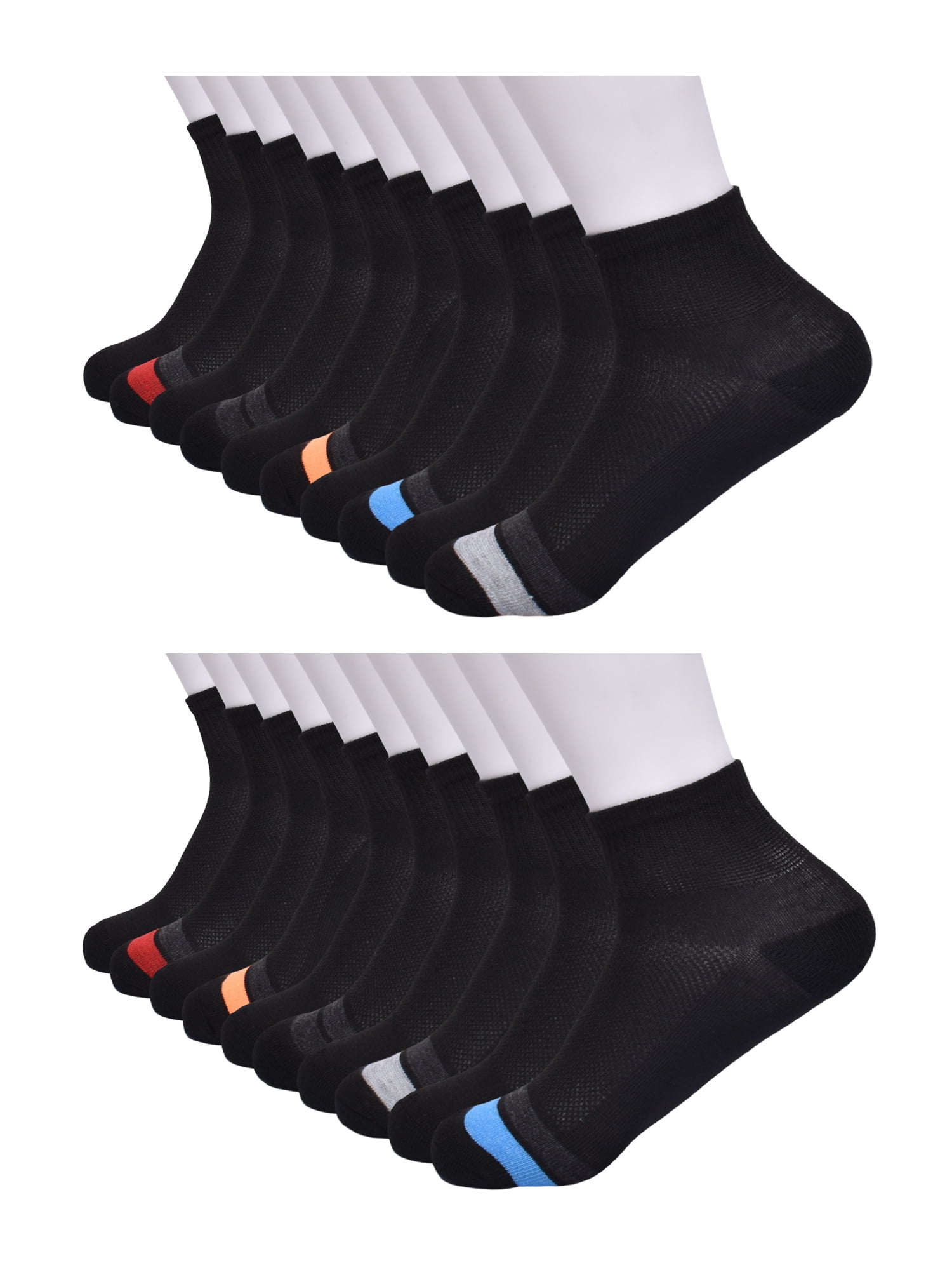 Wonder Nation Boys Ankle Socks, 20-Pack, Sizes S (6-10.5) - L (4-10)