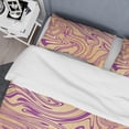 thumbnail image 4 of Designart 'Golden Marble Design V' Mid-Century Modern Duvet Cover Set, 4 of 4