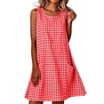 thumbnail image 3 of Summer Sun Dresses for Womens 2026 Oversize Fashion Round Neck Sleeveless Casual Dress With Pocket, 3 of 9