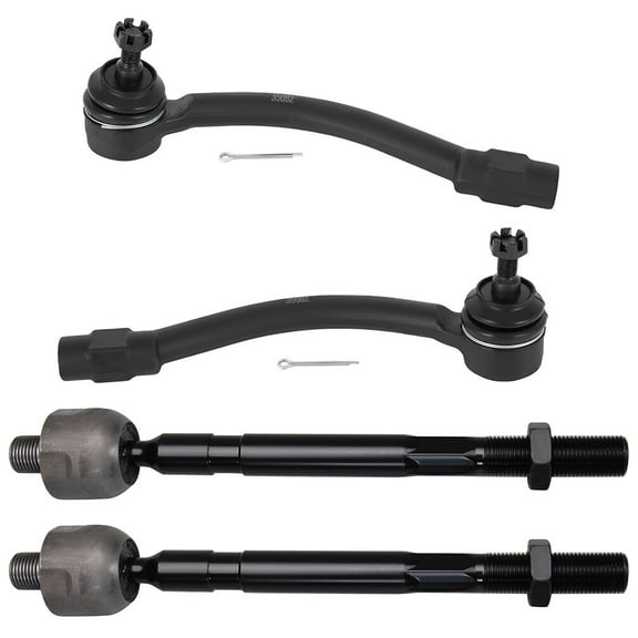 cciyu Inner & Outer Tie Rod End Compatible fit 2011-2016 For Hyundai Elantra 2013-2014 For Hyundai Elantra Coupe 2013-2017 For Hyundai Elantra GT 2012-2017 For Hyundai Veloster 4pcs Suspension Kit