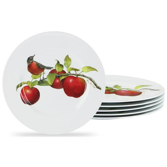 Reston Lloyd 72999 6pc Melamine Salad Plate Set Harvest Apples