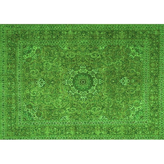 Ahgly Company Indoor Rectangle Persian Green Traditional Area Rugs, 8' x 12'