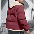 thumbnail image 6 of Maoxin Mens Jacket Men's Solid Color Thick Dake TwoLayer Windproof Pocket Zipper Hooded Outdoor Jacket Jackets for Men , Wine , L, 6 of 6