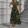 thumbnail image 2 of Vestido elegante estampado de cuello redondo, 2 of 4