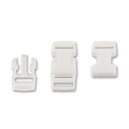 - 3/4 Inch White Economy Side Release Plastic Buckles