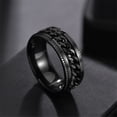 thumbnail image 3 of anillo de dedo con incrustaciones de cadena de acero inoxidable punk para hombre y mujer joyería regalo, 3 of 4