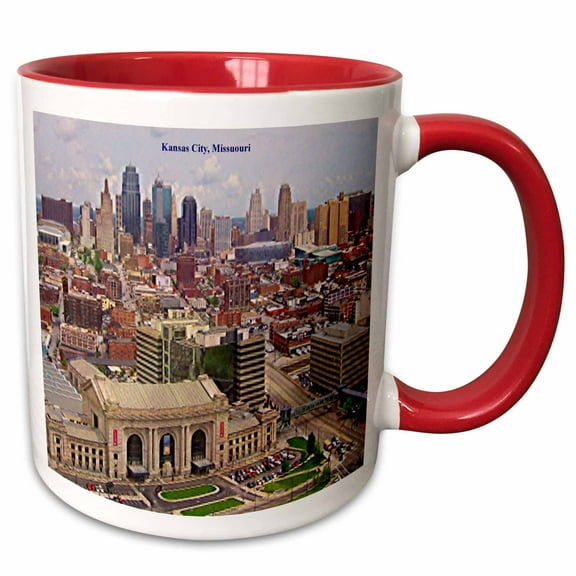 3drose, Kansas City, Missouri, 11oz Two-tone Red Mug